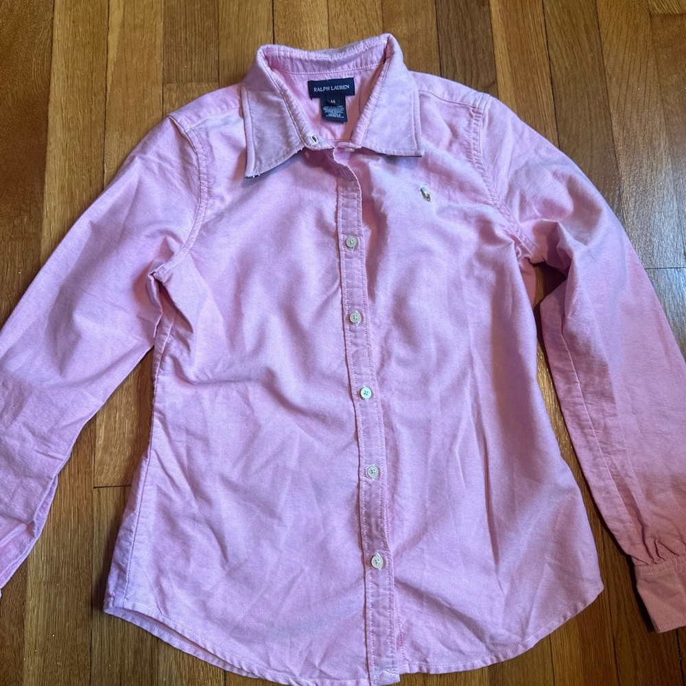 Ralph Lauren Kids Pink Button-Up Oxford Shirt (size 14)